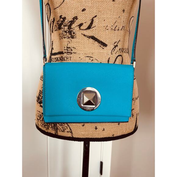 Kate Spade Newbury Lane Small Turquoise Leather Crossbody Bag - Picture 4 of 12